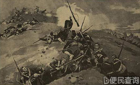 日军向俄军坚守的旅顺港要塞发起第一次进攻